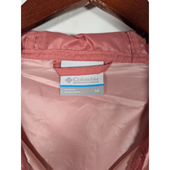 Columbia Jacket Women Medium Colorblock Pink Windbreaker Hooded Full Zip Pockets - Picture 3 of 12